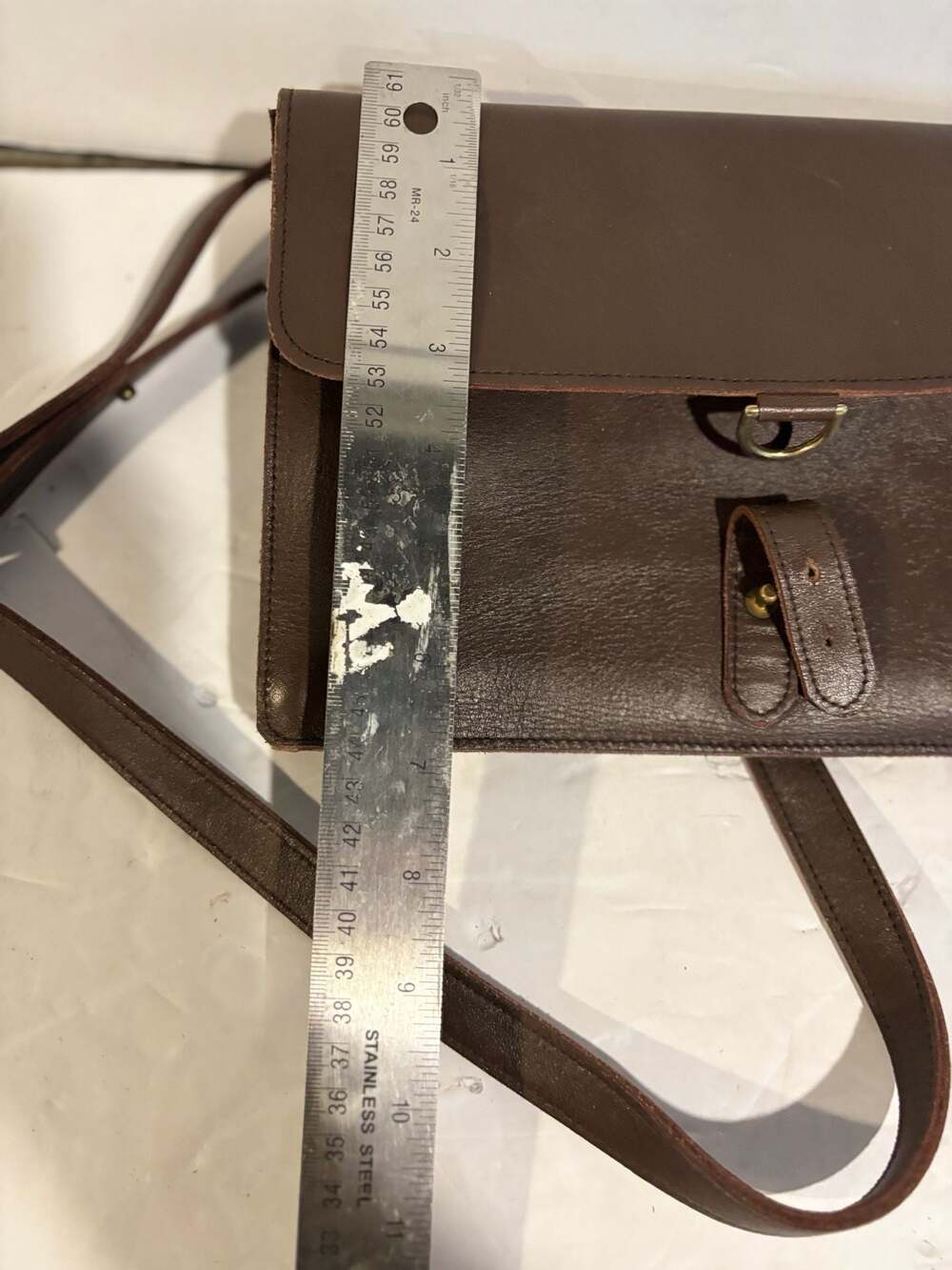 Bill Amberg London Brown Leather Satchel Messenger Bag - Picture 6 of 6
